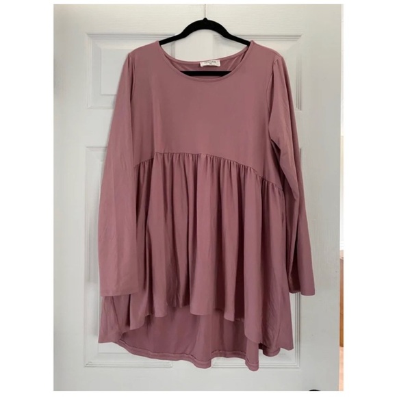 ZENANA Dusty Rose Babydoll Top - Picture 6 of 10